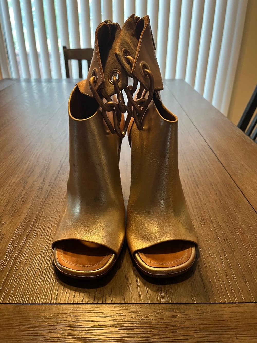 Rick Owens Peep Toe Wedge Booties Size IT 41 or 10.5 Women’s